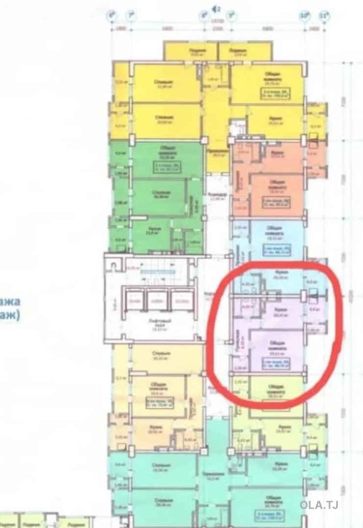 2 комнатная квартира, 16 этаж, 57 м²