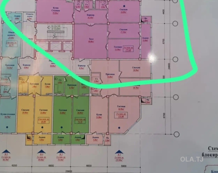 4 комнатная квартира, 9, 171 м²