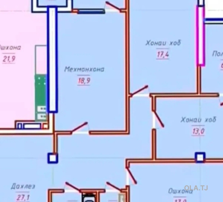 3 комнатная квартира, 11 этаж, 116 м²