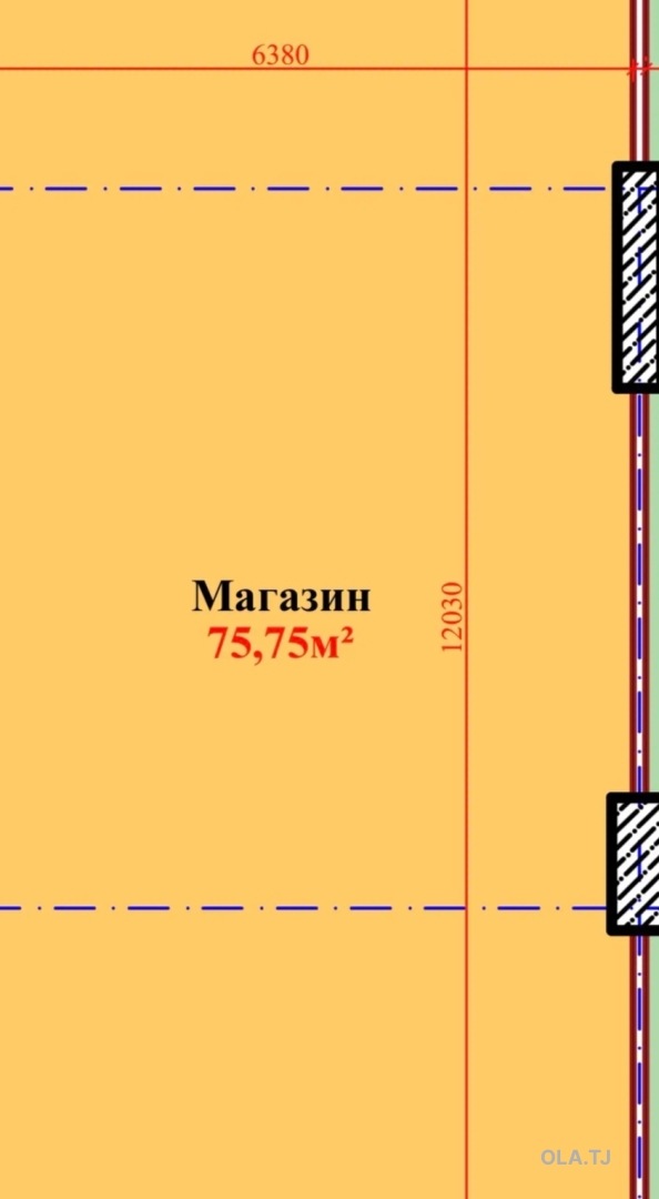 Помещение под магазин / салон, 76м², Сангак Сафаров