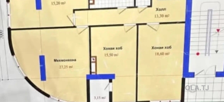 3 комнатная квартира, 15 этаж, 100 м²