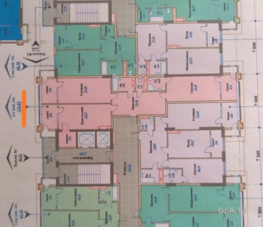 3 комнатная квартира, 14 этаж, 124 м²