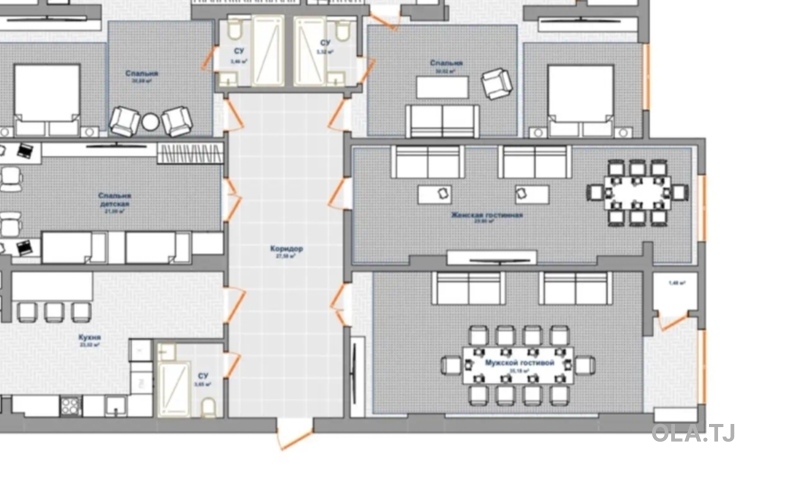 6 комнатная квартира, 10 этаж, 220 м²