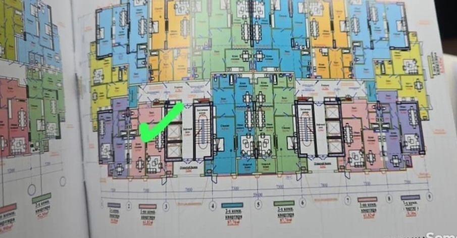 2 комнатная квартира, 13 этаж, 67 м²