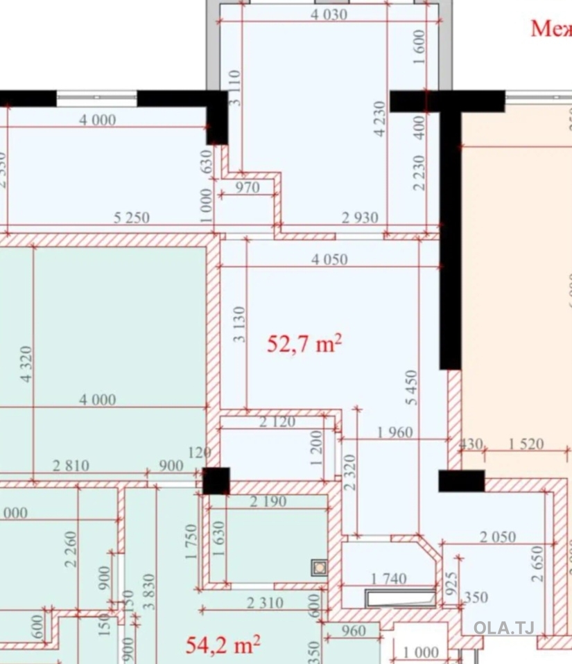 2 комнатная квартира, 18 этаж, 53 м²