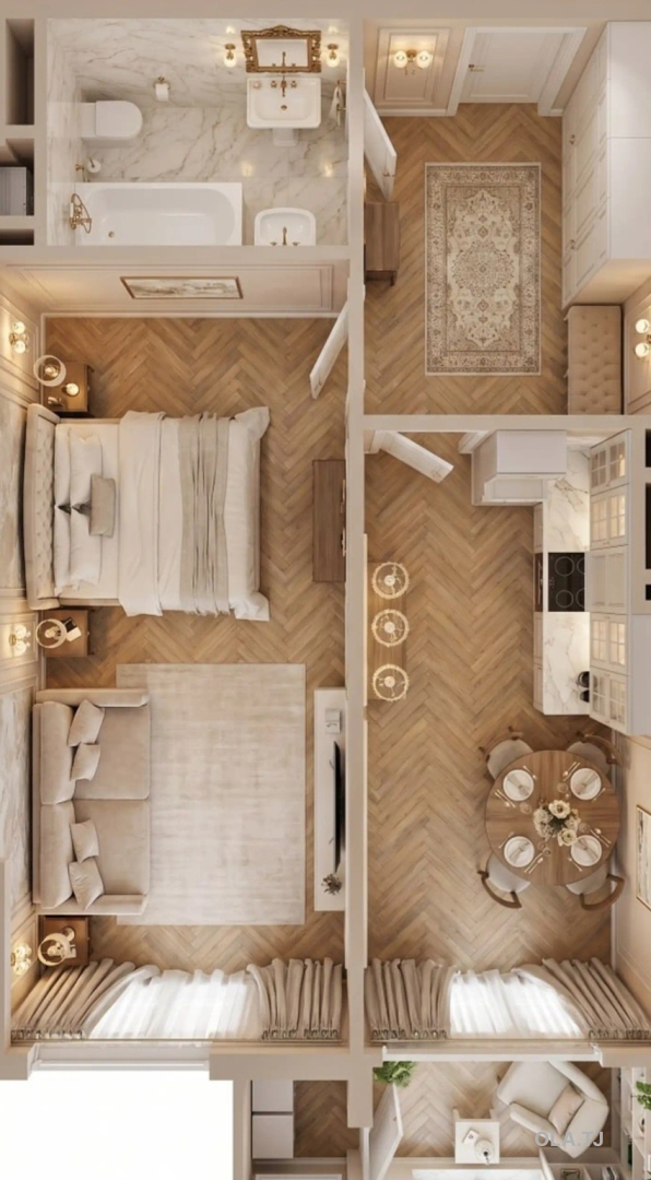 1 комнатная квартира, 12 этаж, 52 м²