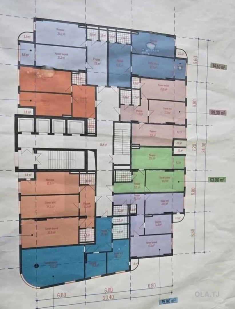 1 комнатная квартира, 4 этаж, 64 м²