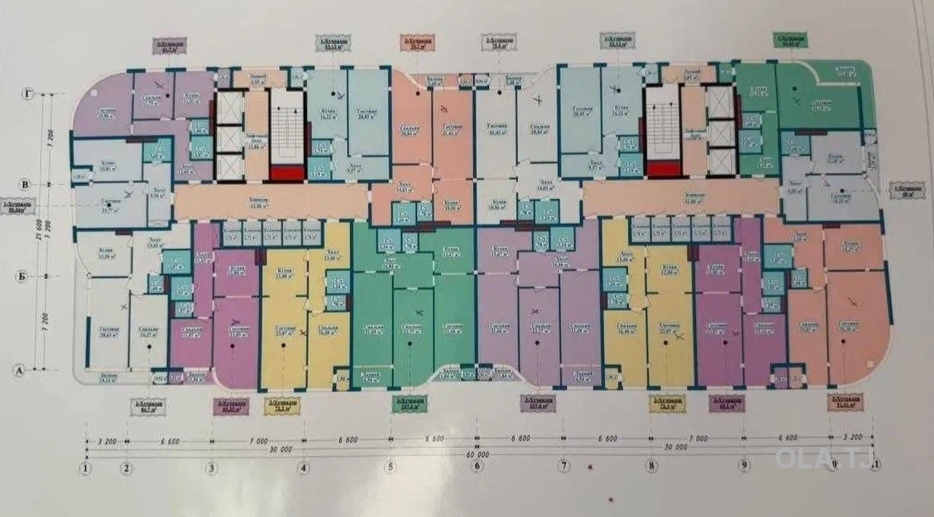 1 комнатная квартира, 4 этаж, 64 м²