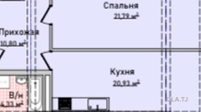 1 комнатная квартира, 4 этаж, 59 м²