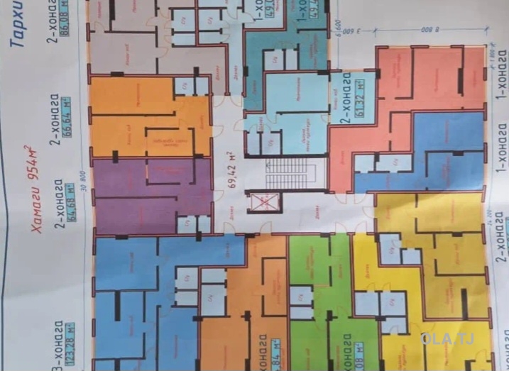 2 комнатная квартира, 8 этаж, 76 м²