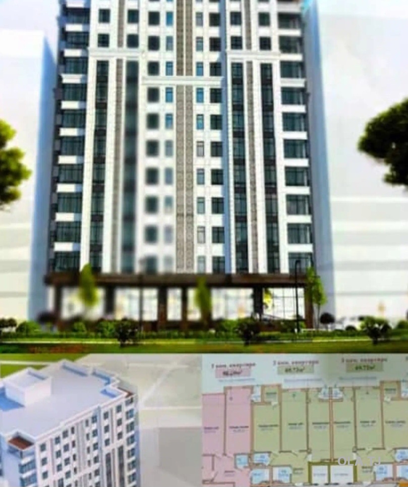 3 комнатная квартира, 6 этаж, 89 м²