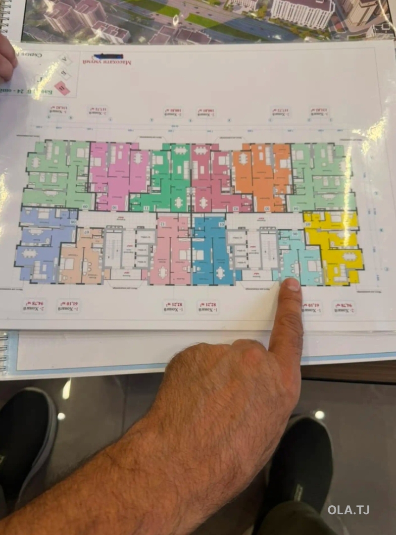 1 комнатная квартира, 13 этаж, 61 м²