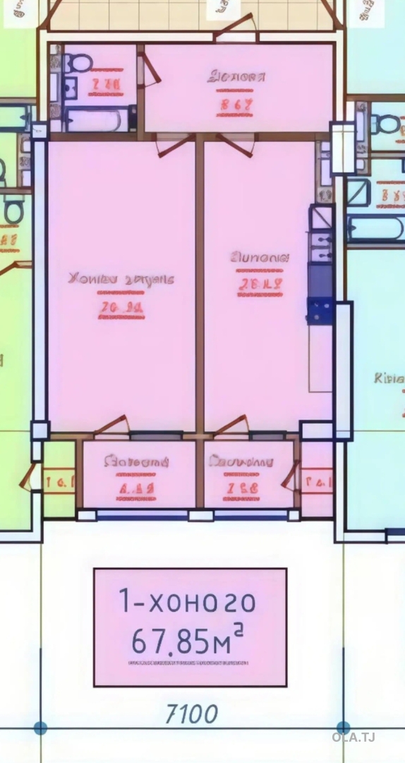 1 комнатная квартира, 10 этаж, 40 м²