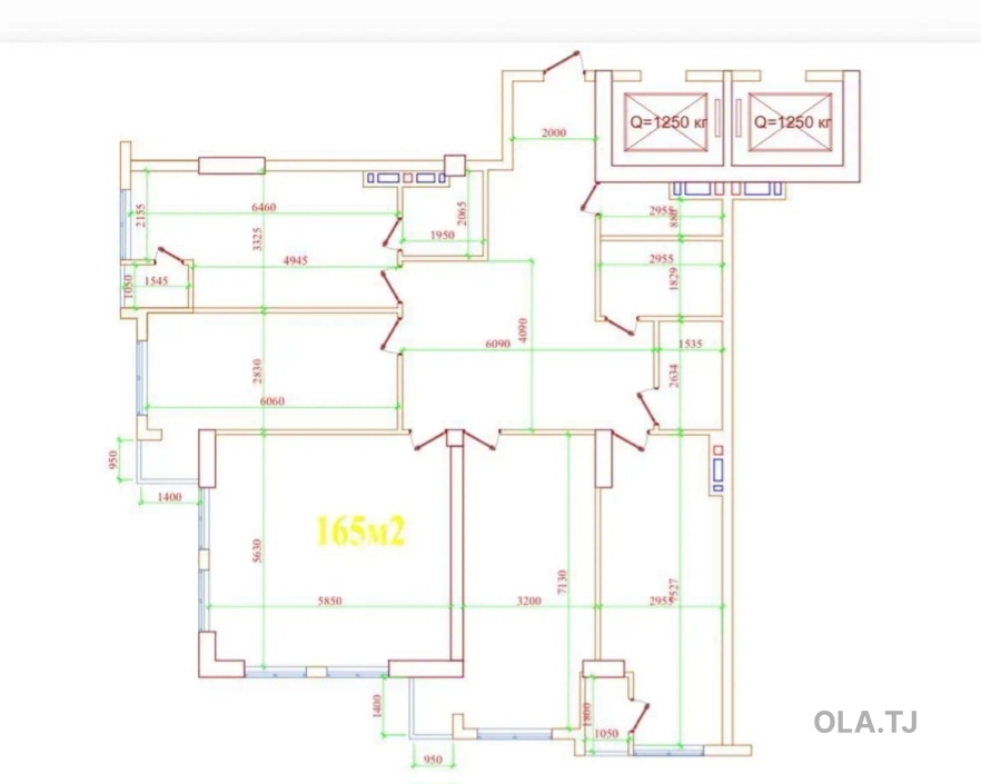 4 комнатная квартира, 16, 165 м²