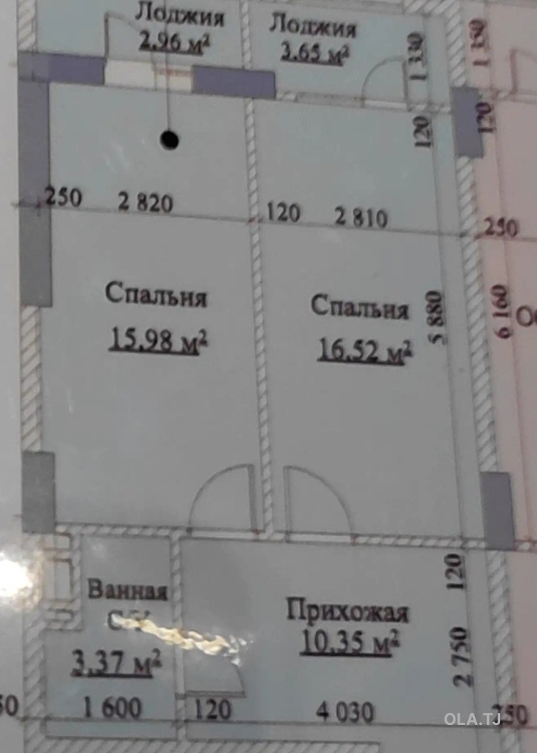1 комнатная квартира, 9 этаж, 53 м²