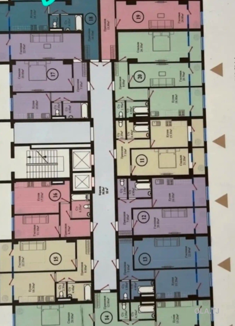 2 комнатная квартира, 10 этаж, 67 м²