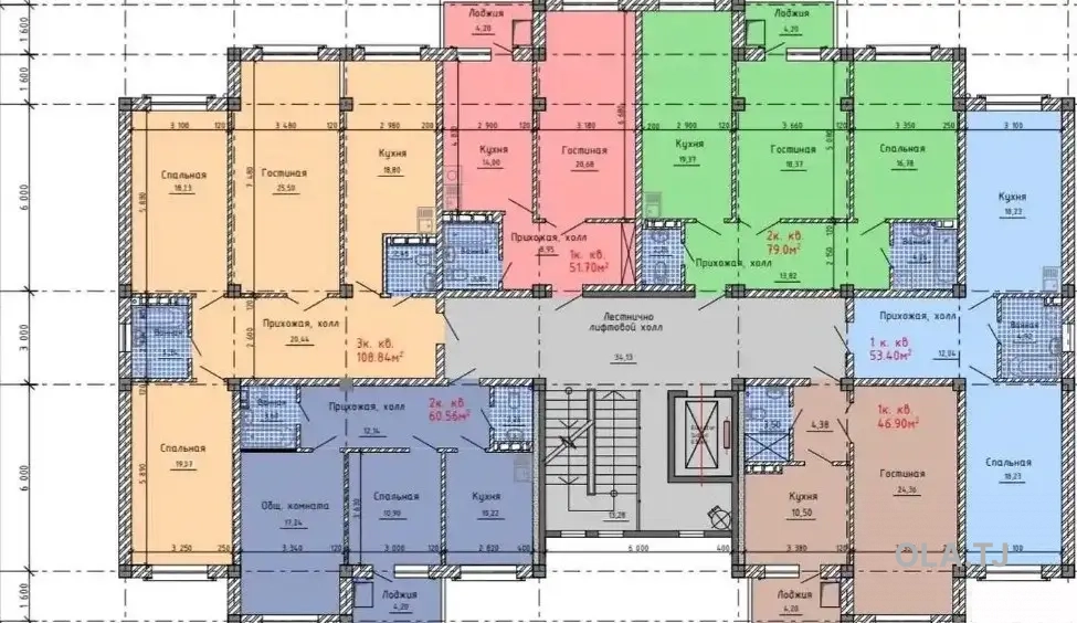 2 комнатная квартира, 8/, 53 м²