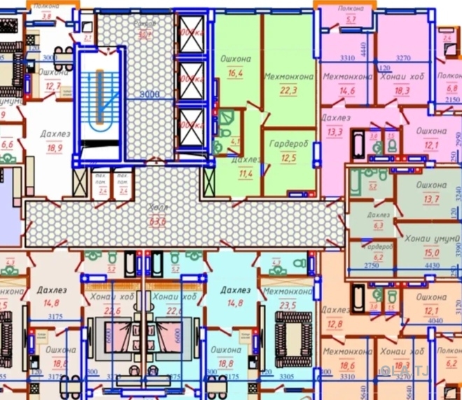 2 комнатная квартира, 10 этаж, 100 м²