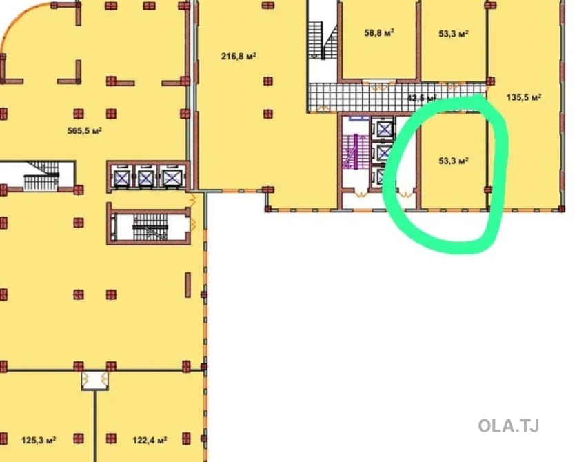 1 комнатная квартира, 2 этаж, 53 м²