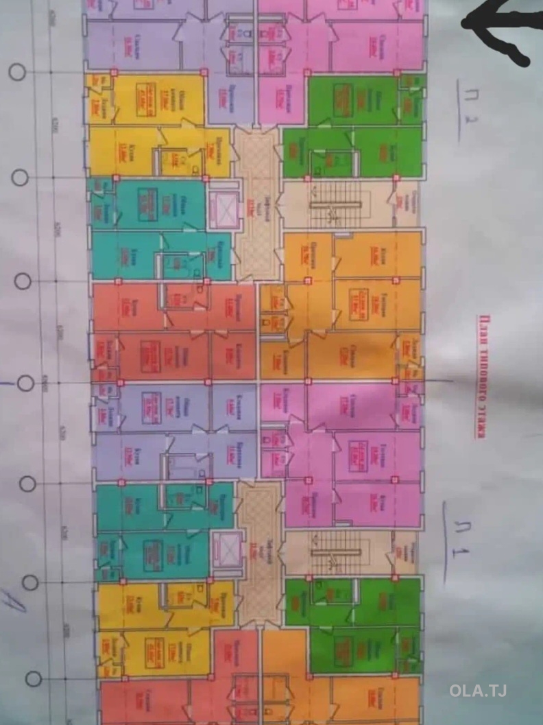 2 комнатная квартира, 2 этаж, 73 м²