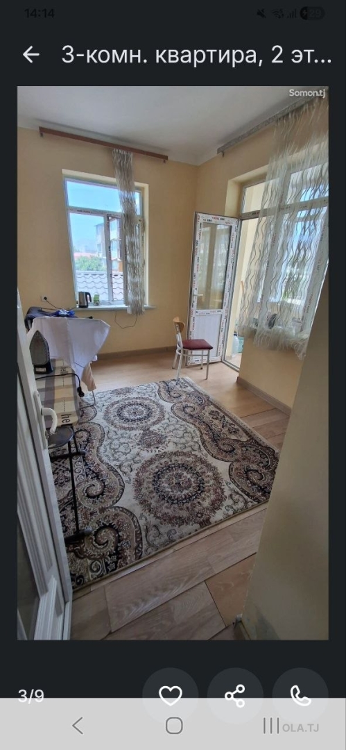 3 комнатная квартира, 3 этаж, 101 м²