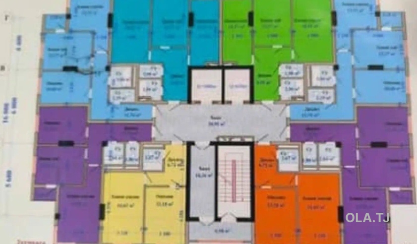 3 комнатная квартира, 6 этаж, 89 м²