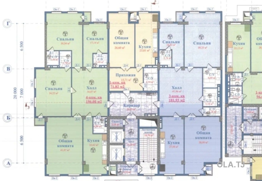 6 комнатная квартира, 8 этаж, 194 м²