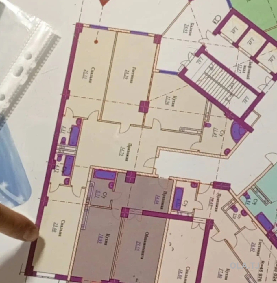 3 комнатная квартира, 3 этаж, 165 м²
