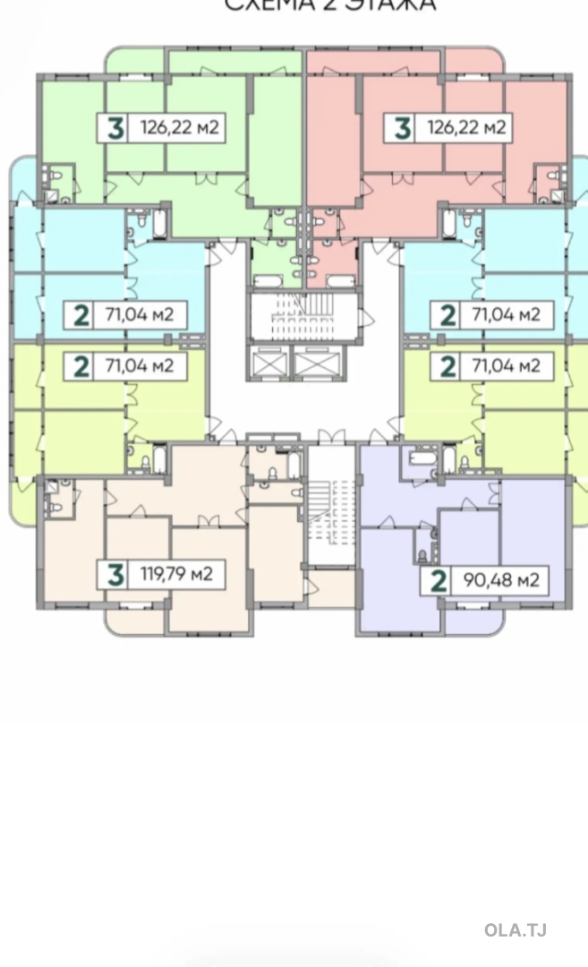 4 комнатная квартира, 4, 127 м²