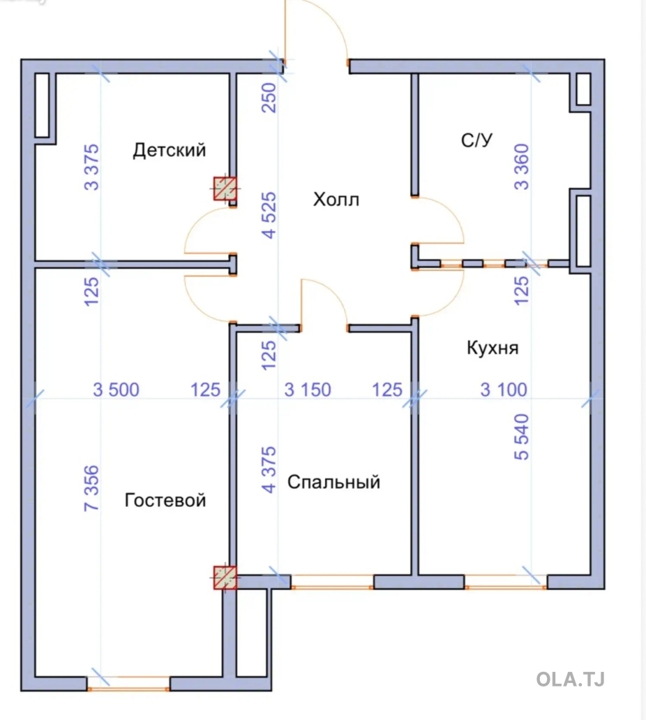 3 комнатная квартира, 15 этаж, 95 м²