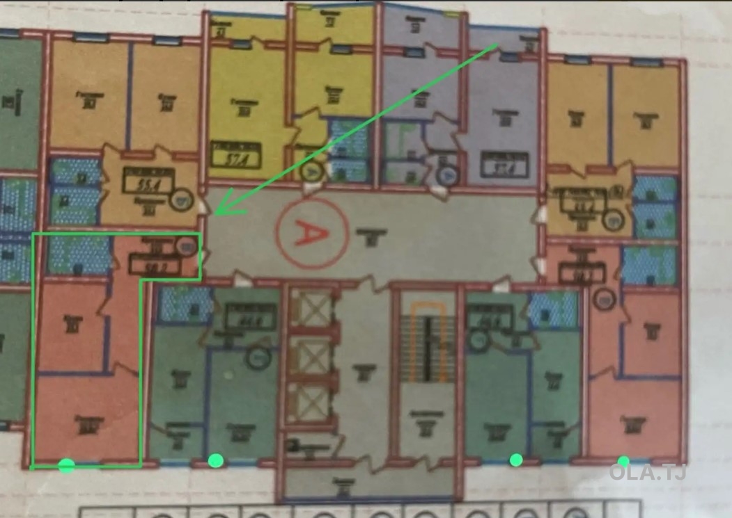 1 комнатная квартира, 4 этаж, 55 м²
