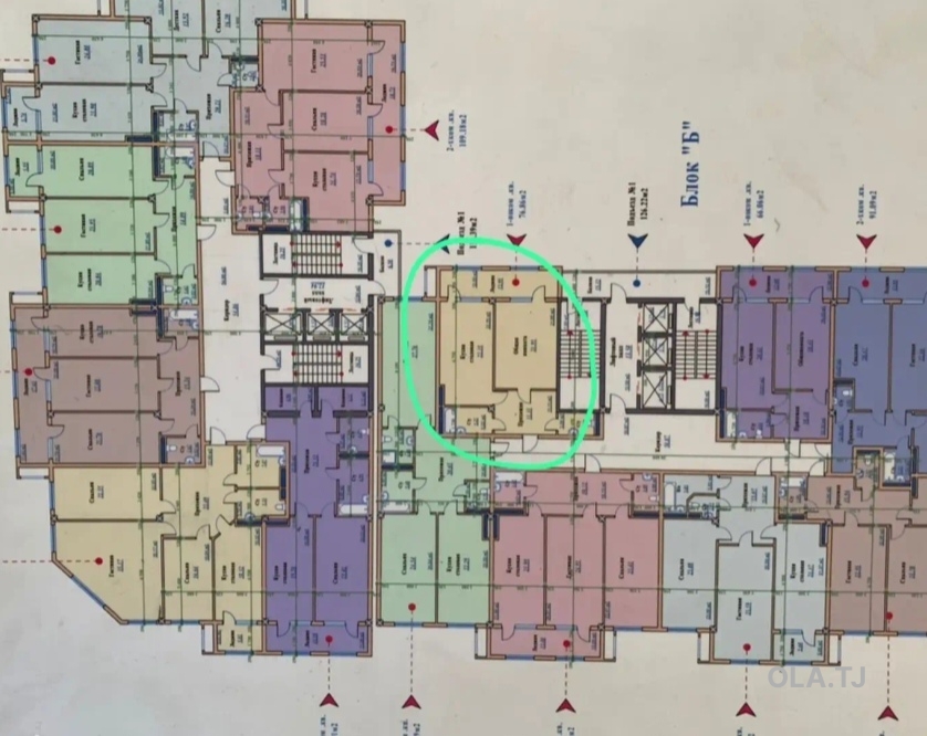 1 комнатная квартира, 5 этаж, 77 м²