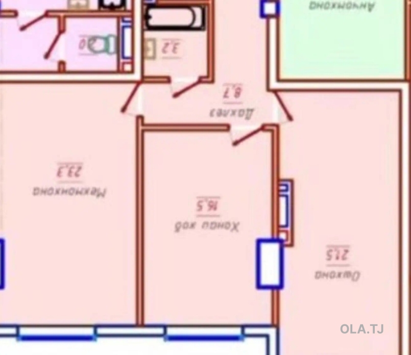 2 комнатная квартира, 9 этаж, 93 м²