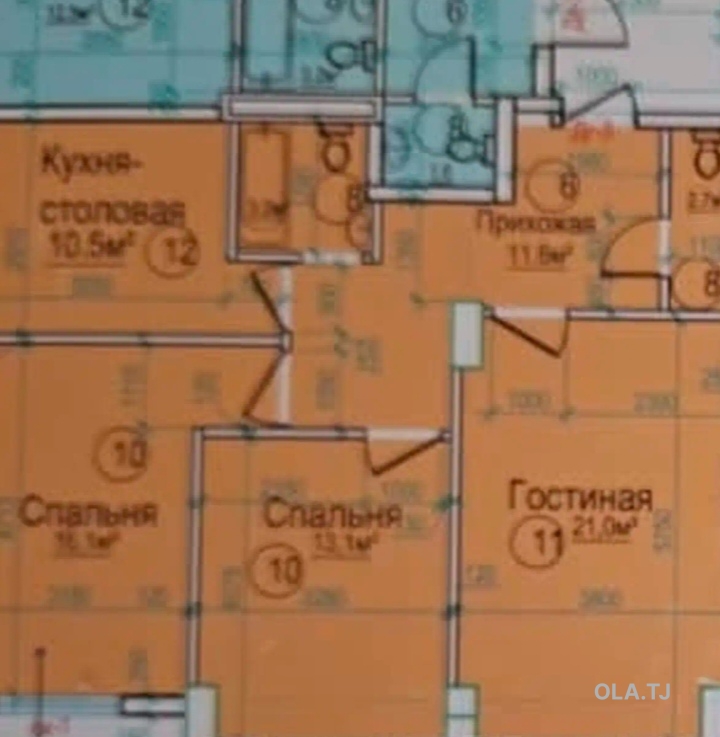 3 комнатная квартира, 14 этаж, 81 м²