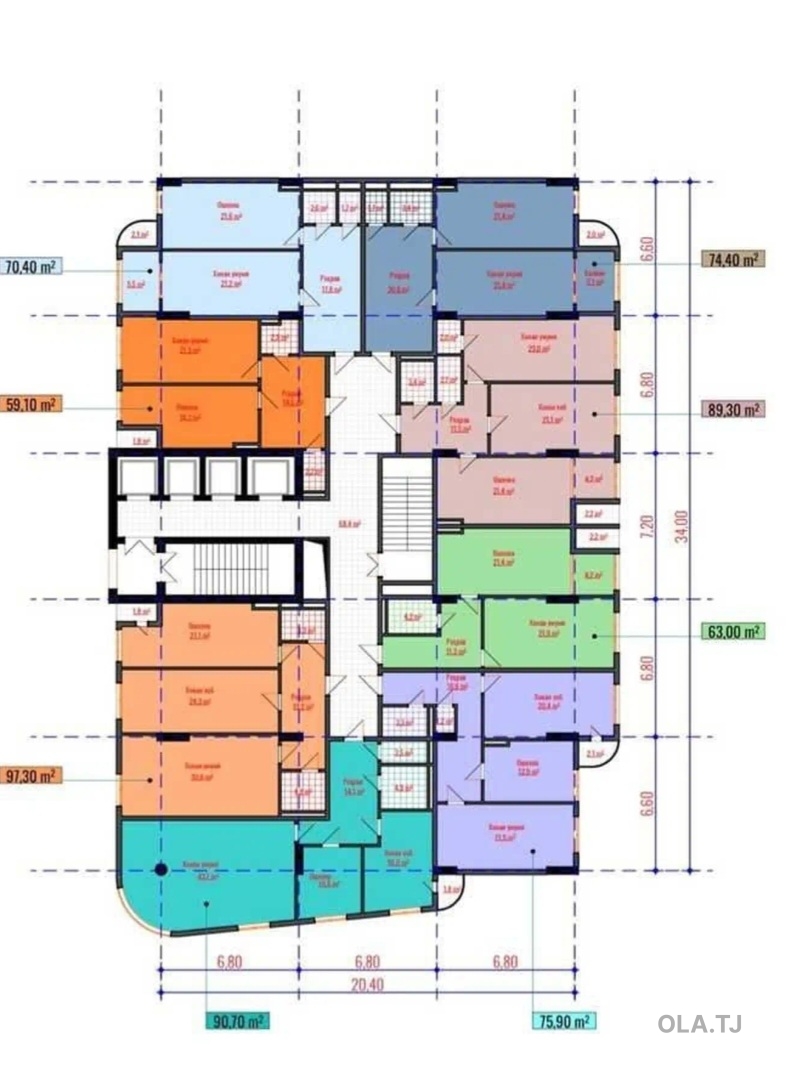 3 комнатная квартира, 10 этаж, 97 м²
