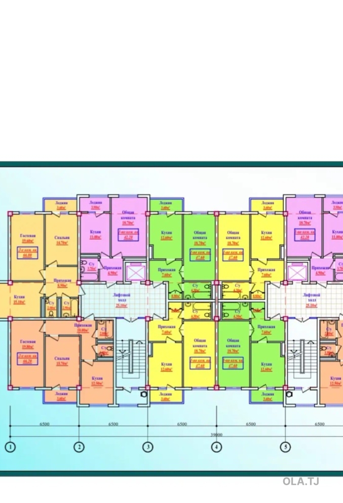 2 комнатная квартира, 8 этаж, 53 м²