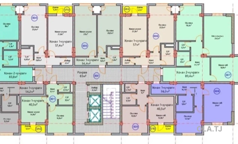 1 комнатная квартира, 1 этаж, 56 м²