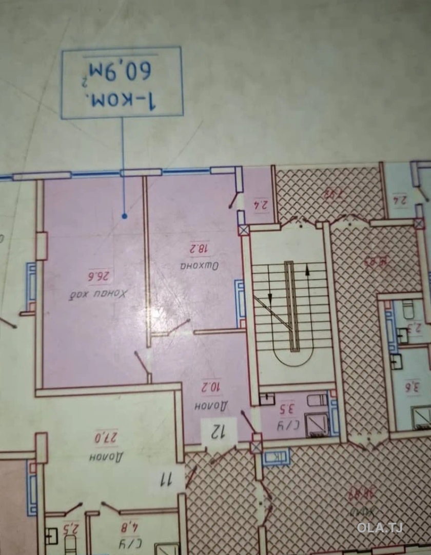 2 комнатная квартира, 16 этаж, 62 м²