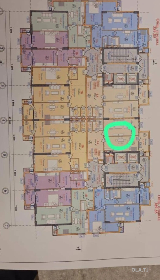 1 комнатная квартира, 3 этаж, 77 м²