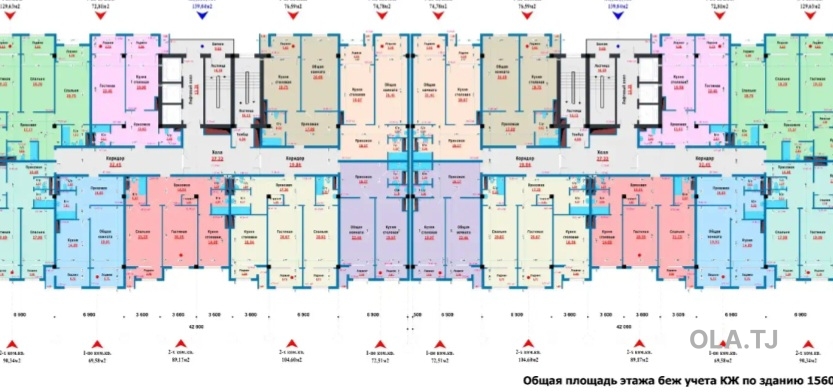 1 комнатная квартира, 7 этаж, 73 м²