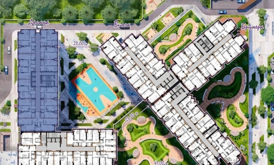 2 комнатная квартира, 5 этаж, 67 м²