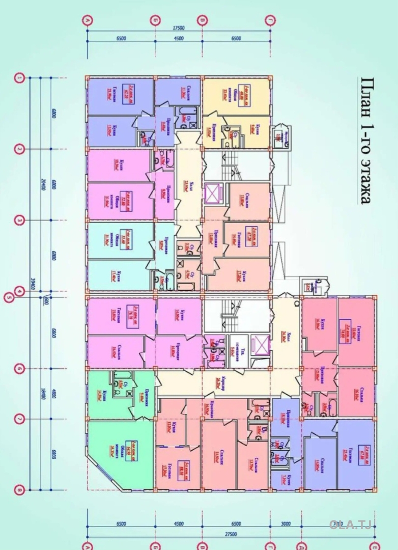 1 комнатная квартира, 10 этаж, 64 м²