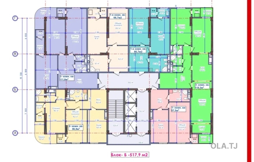3 комнатная квартира, 8 этаж, 102 м²