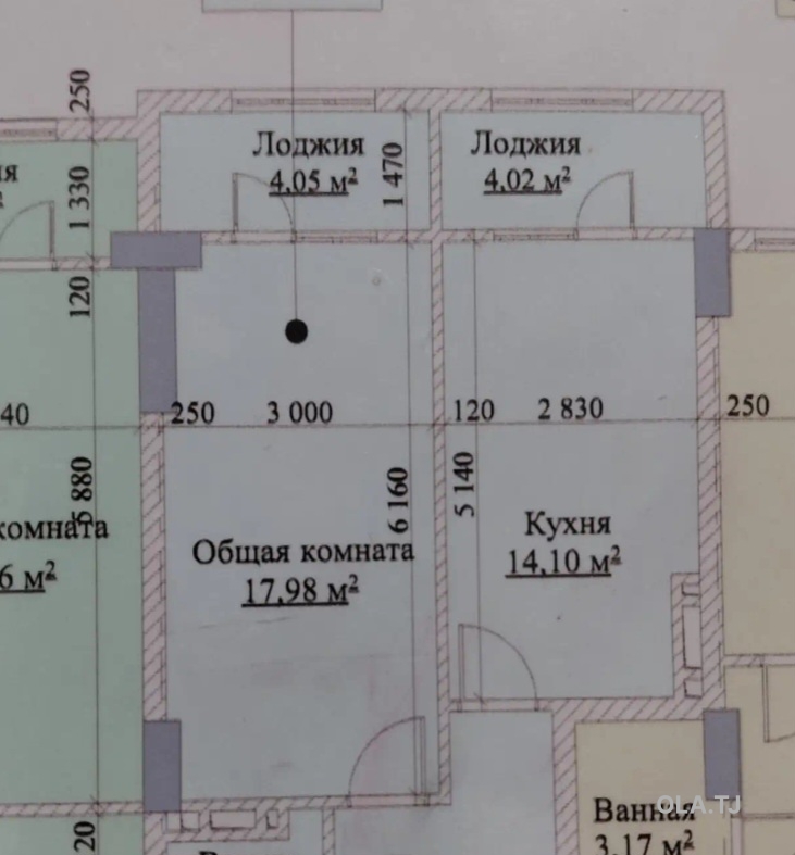 1 комнатная квартира, 10 этаж, 53 м²