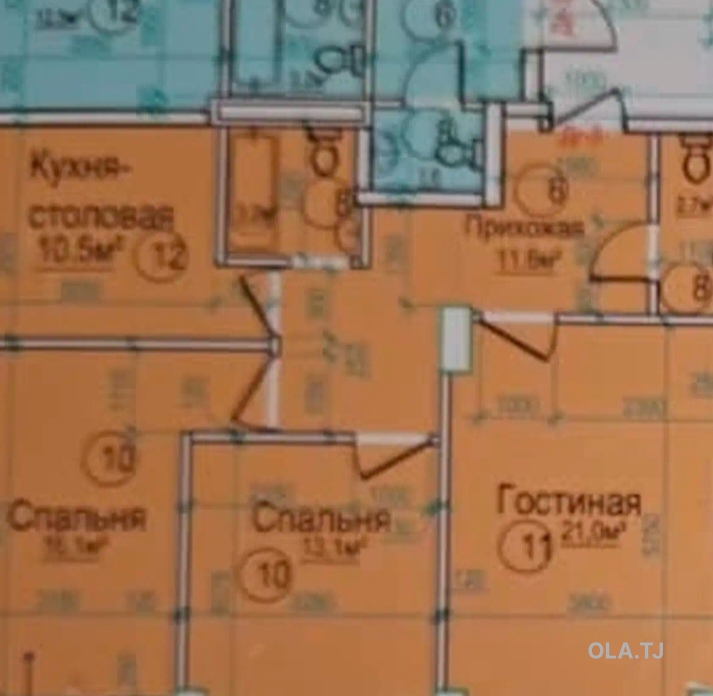 3 комнатная квартира, 14 этаж, 81 м²