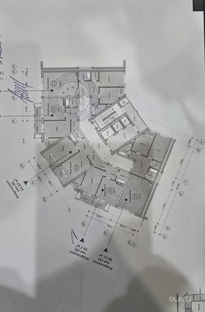 1 комнатная квартира, 13 этаж, 60 м²
