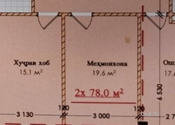 2 комнатная квартира, 13 этаж, 78 м²