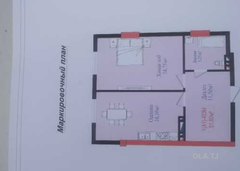 1 комнатная квартира, 5 этаж, 51 м²