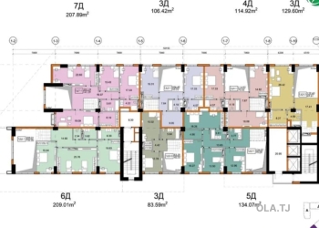 3 комнатная квартира, 3 этаж, 96 м²