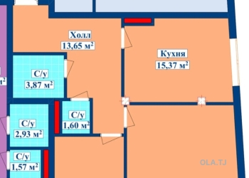 2 комнатная квартира, 11 этаж, 92 м²